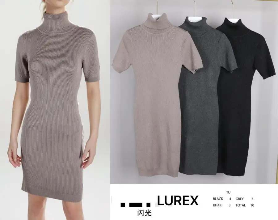 短袖高领羊毛衫连衣裙lurex | MUY LINDO