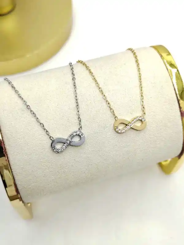 Collier Pendentif Infini En Acier Inoxydable  | Bijoux fantaisie en acier inoxydable