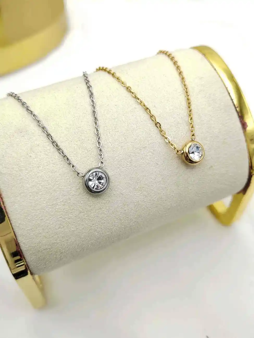 Collier Pendentif Strass En Acier Inoxydable | Bijoux fantaisie en acier inoxydable