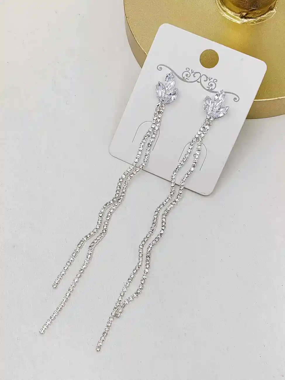 Boucle D'oreille Soirée Longue Pendante En Fantaisie  | Bijoux fantaisie en acier inoxydable