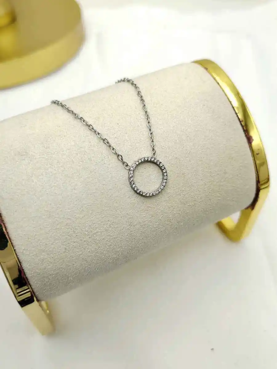 Collier Pendentif Rond En Acier Inoxydable | Bijoux fantaisie en acier inoxydable