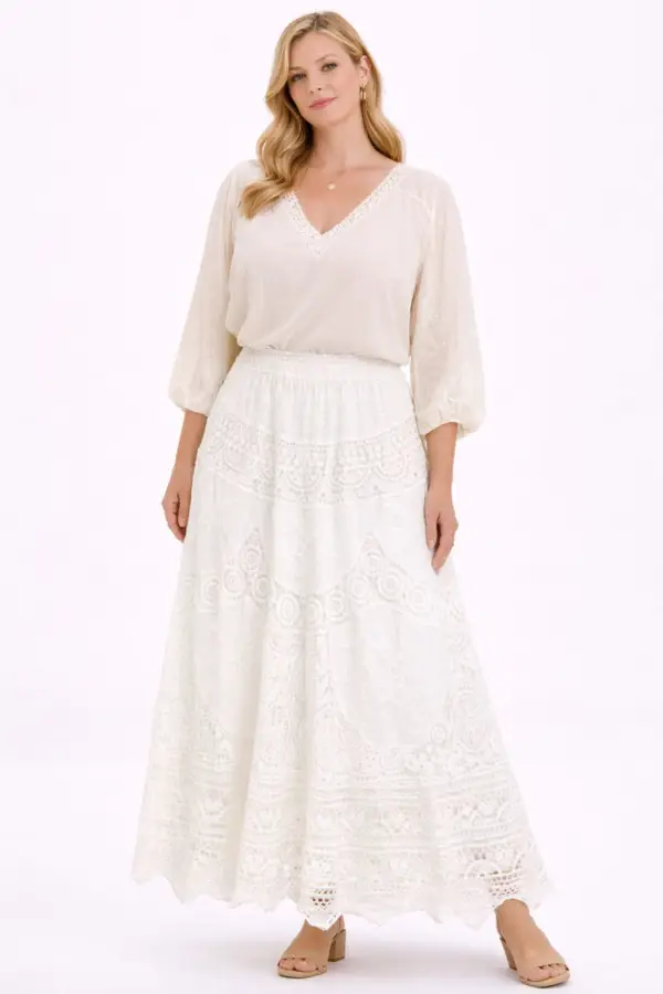  Jupe longue bohème en dentelle | Vintage Mode