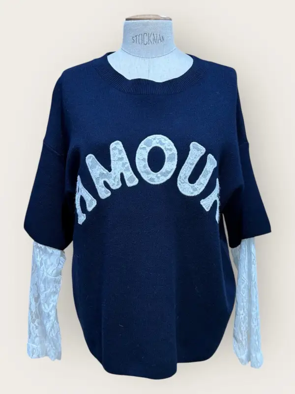 Pull amour  dentelle  | Lestigresses.fr