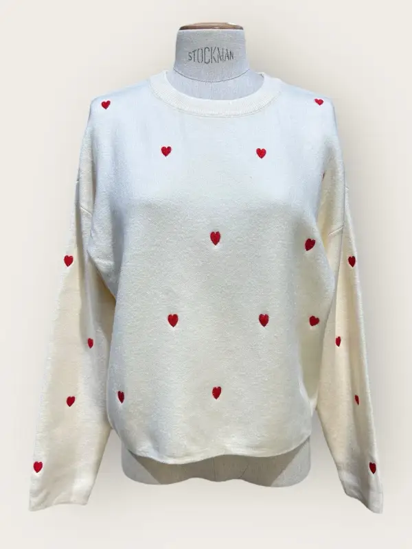 Pull coeur rouge  | Lestigresses.fr