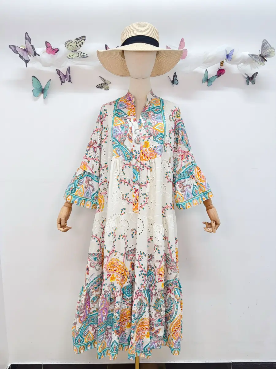 Robe ample broderie  | Vintage Mode