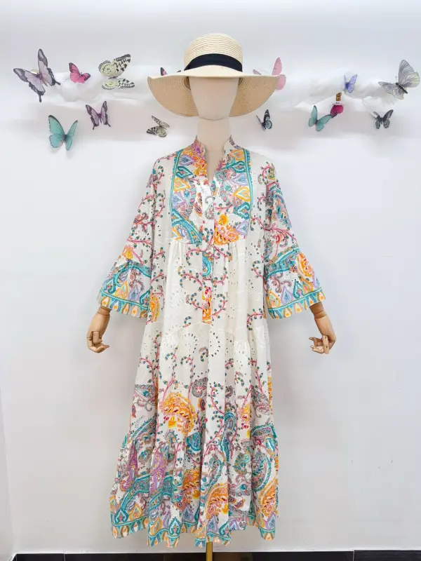Robe ample broderie  | Vintage Mode