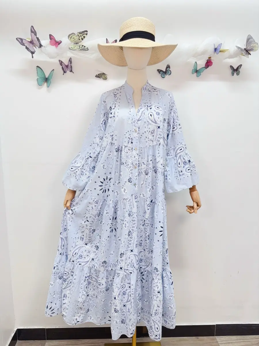 Robe brodérie anglaise  manches 3/4 | Vintage Mode