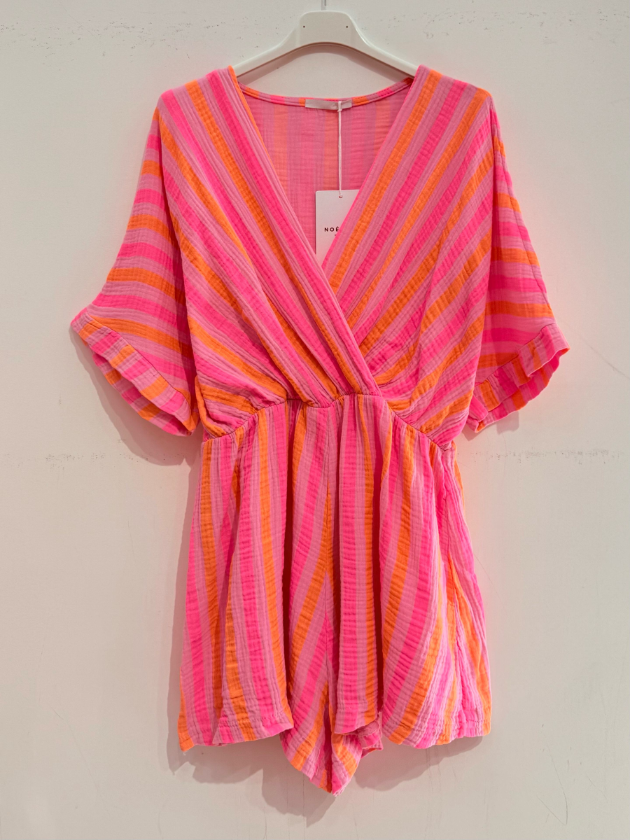 Bright Colored Cotton Romper | Merci.