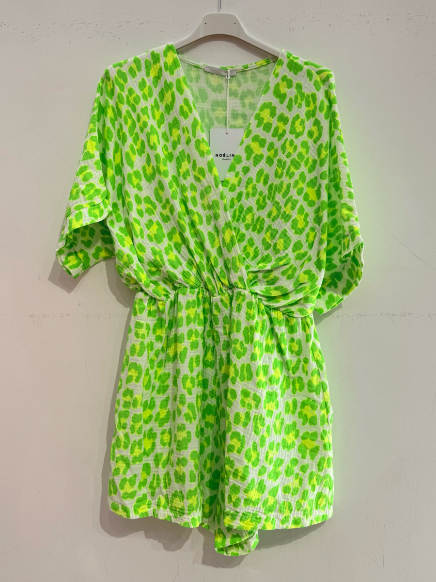 Cotton Leopard Print Romper | Merci.