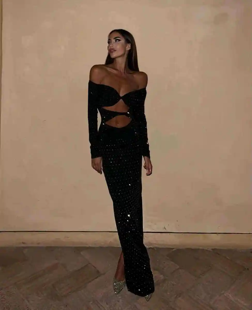 Vestido largo piedras | New Secret