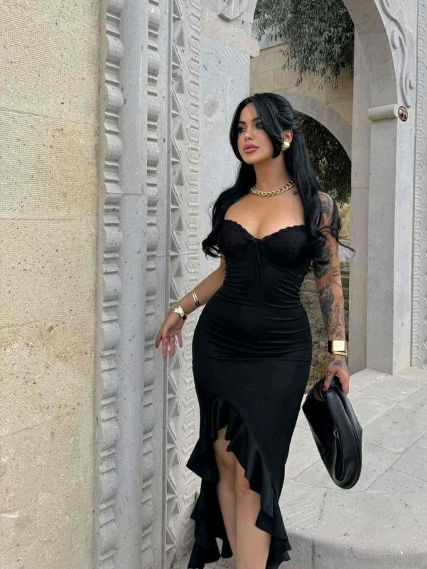 Vestido midi con encaje | New Secret