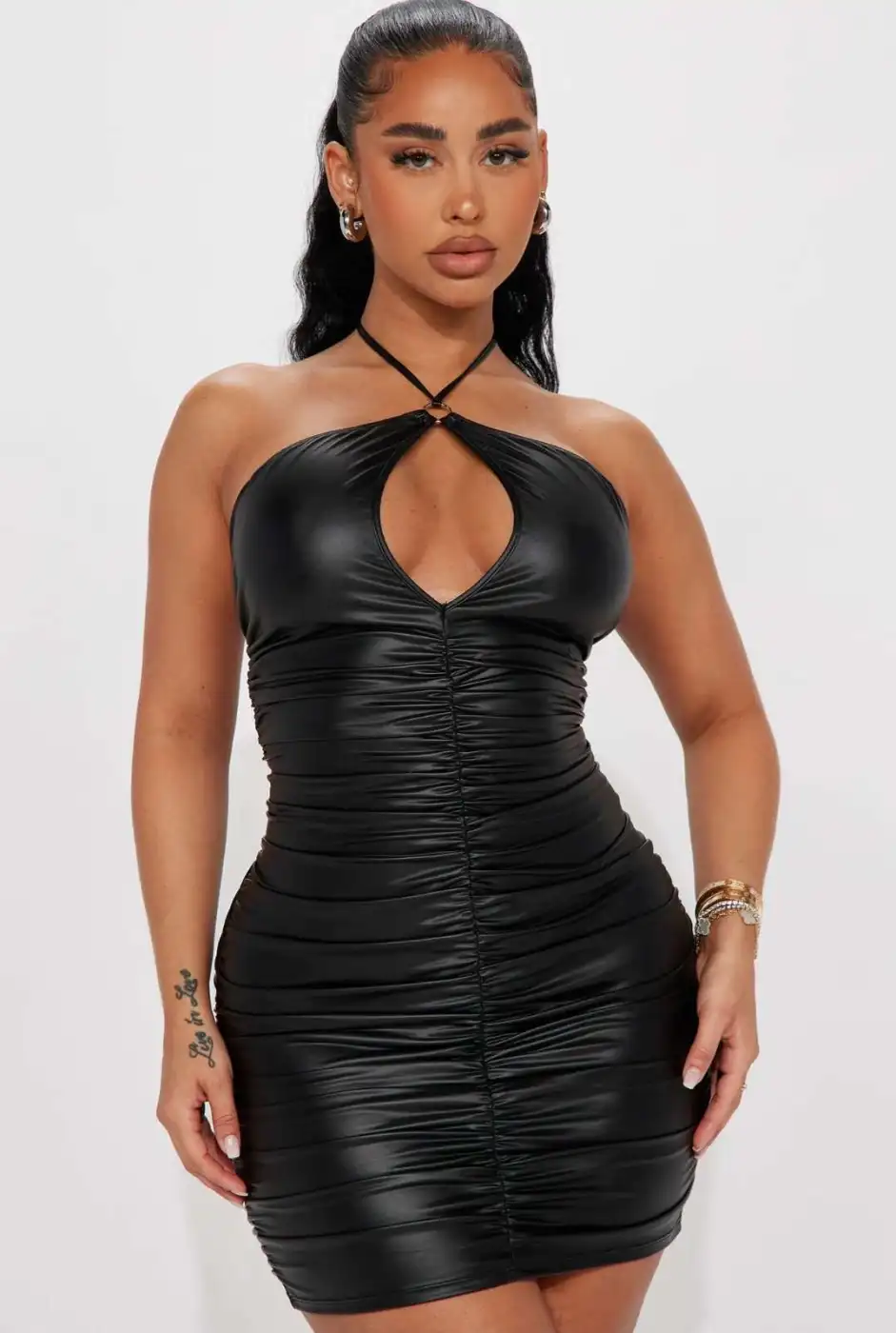 Vestido corto polipiel | New Secret