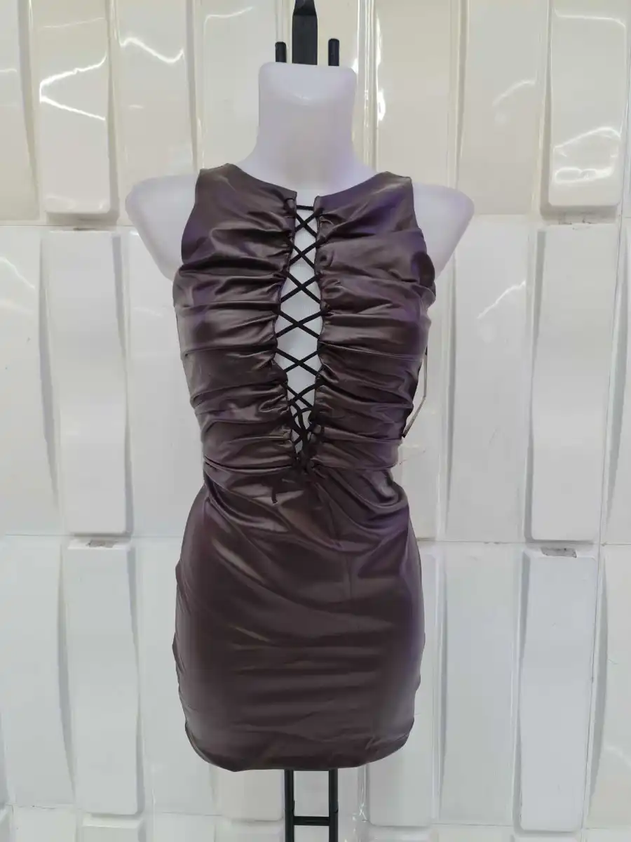 Vestido corto polipiel | New Secret