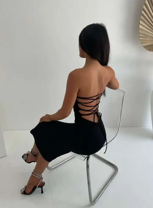Vestido midi palabra espalda zigzag | New Secret
