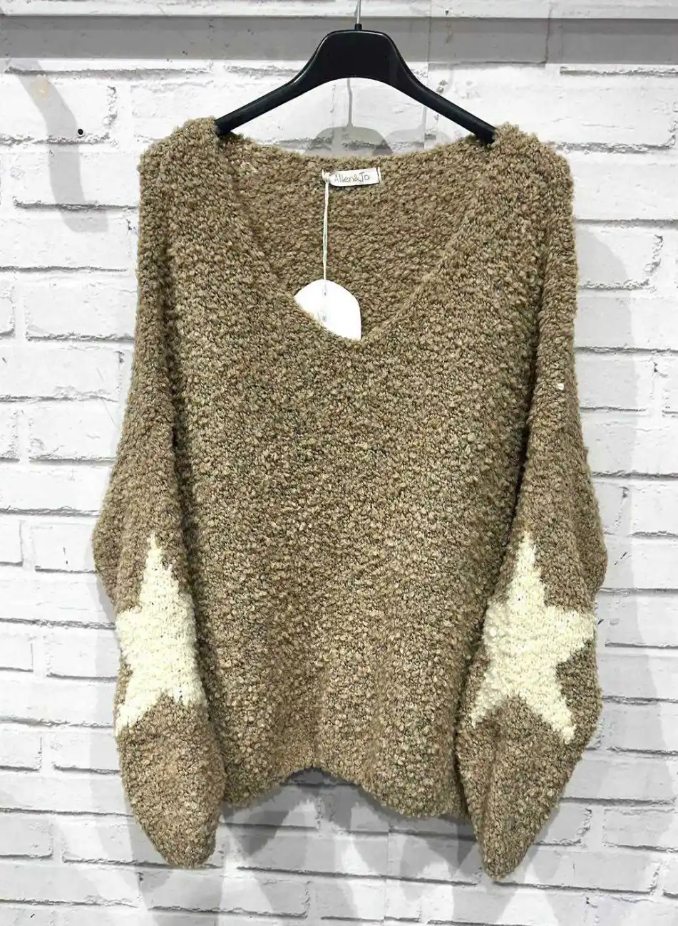 Pull en bouclette, coupe large | Jus de coco 