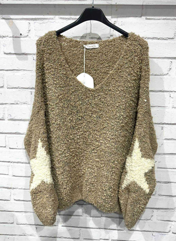 Pull en bouclette, coupe large | Jus de coco 
