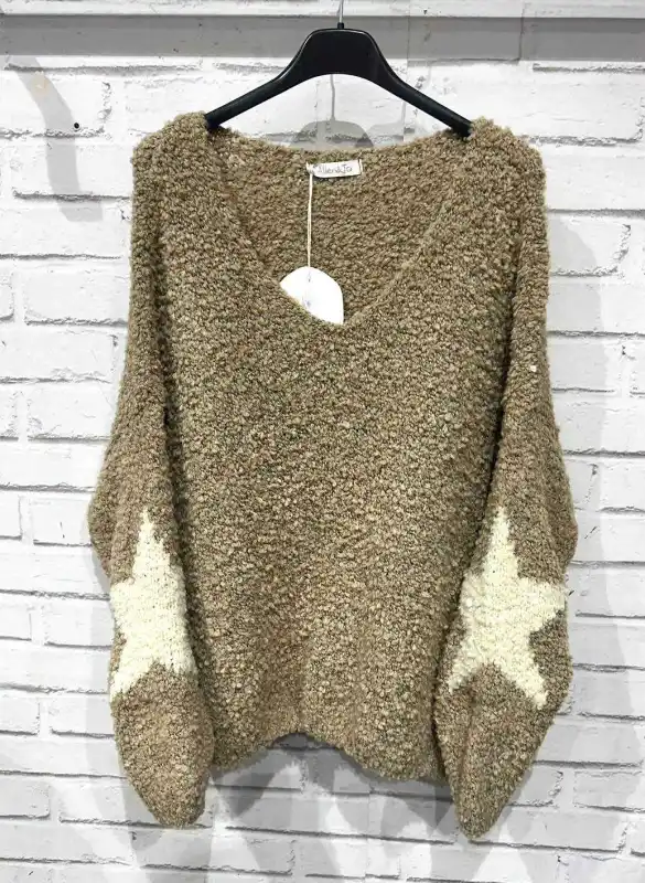 Pull en bouclette, coupe large | Jus de coco 