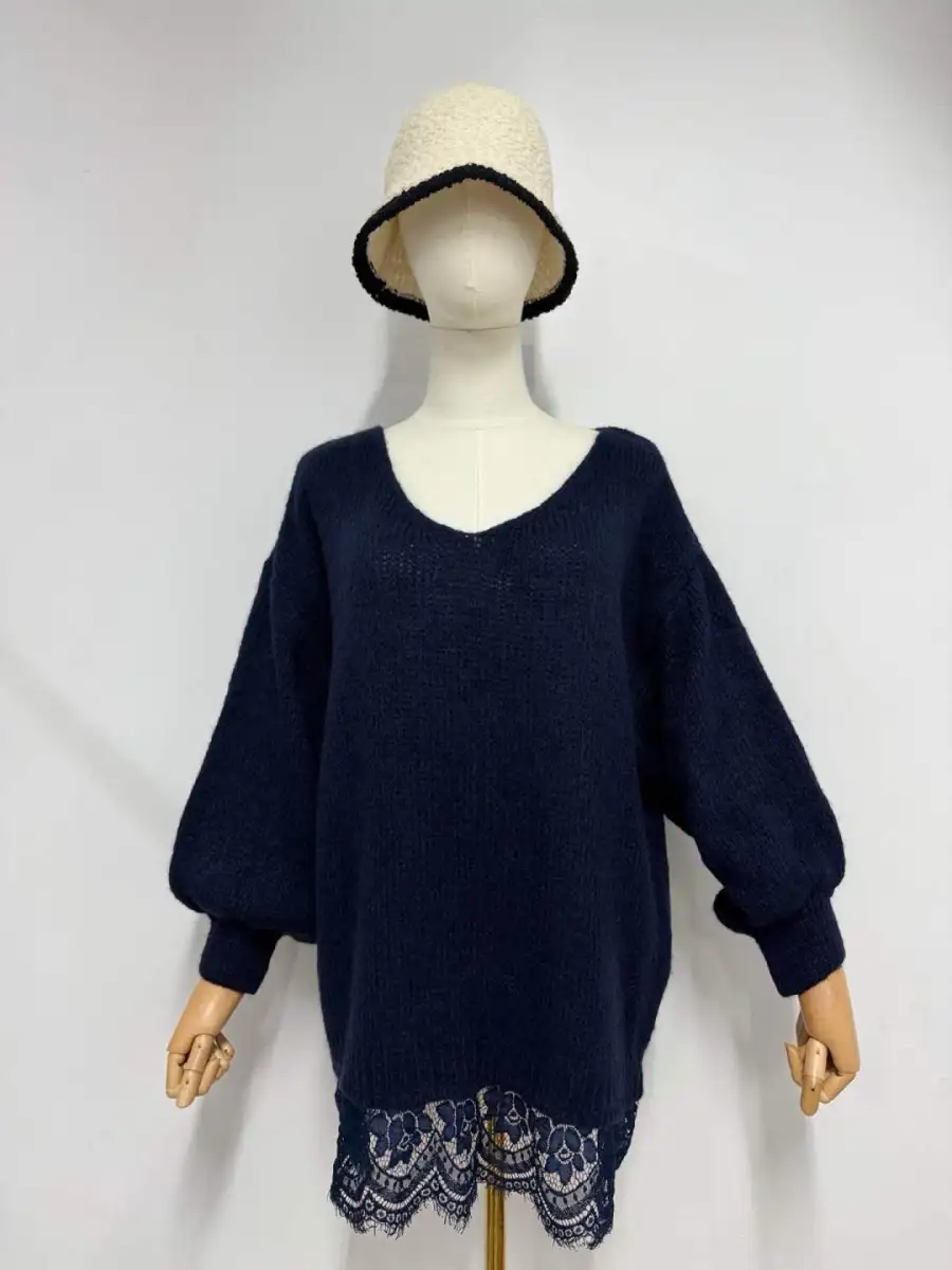 PULL EN LAINE À DENTELLE  | Fandefringues