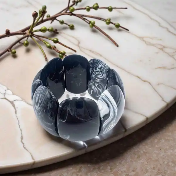 BRACELET LARGE ÉLASTIQUE EN ACRYLIQUE  | Bijoux fantaisie en acier inoxydable