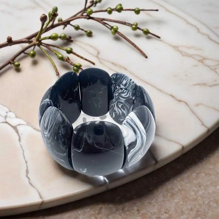 BRACELET LARGE ÉLASTIQUE EN ACRYLIQUE  | Bijoux fantaisie en acier inoxydable