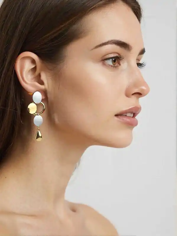 BOUCLES D’OREILLES PENDANTES EN ACIER INOXYDABLE  | Bijoux fantaisie 