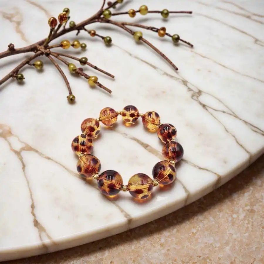 BRACELET ÉLASTIQUE EN ACRYLIQUE + ACIER | Bijoux fantaisie en acier inoxydable