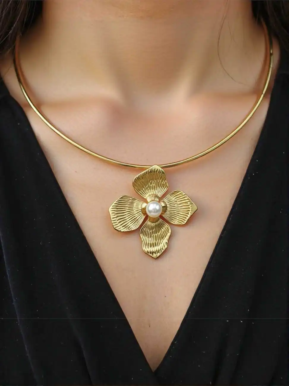 COLLIER RAS DU COU | Bijoux fantaisie en acier inoxydable