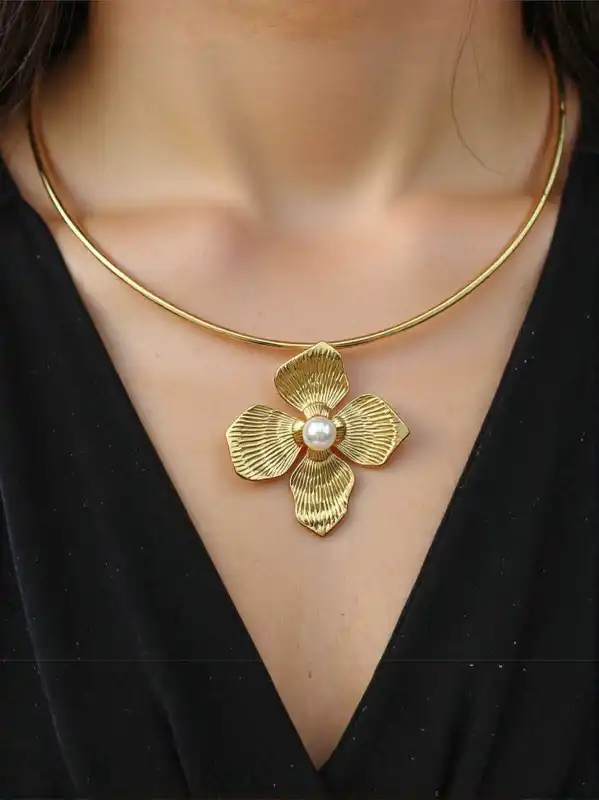 COLLIER RAS DU COU | Bijoux fantaisie en acier inoxydable