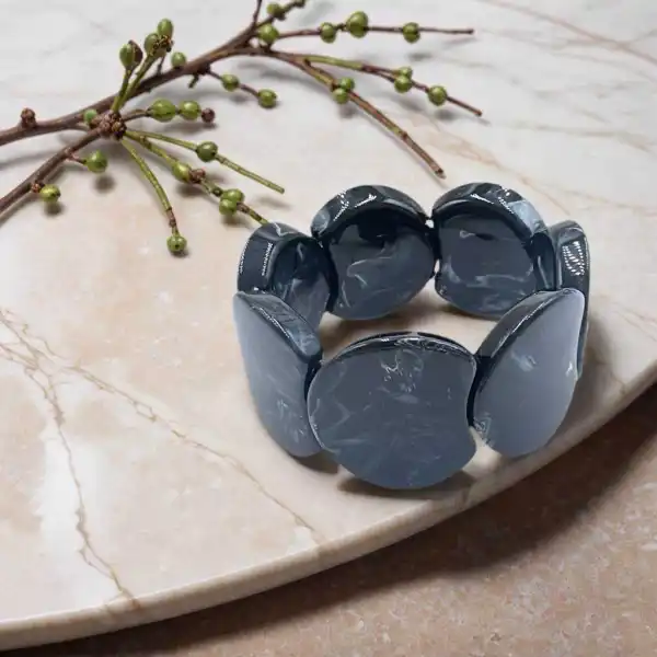 BRACELET ÉLASTIQUE EN ACRYLIQUE  | Bijoux fantaisie en acier inoxydable