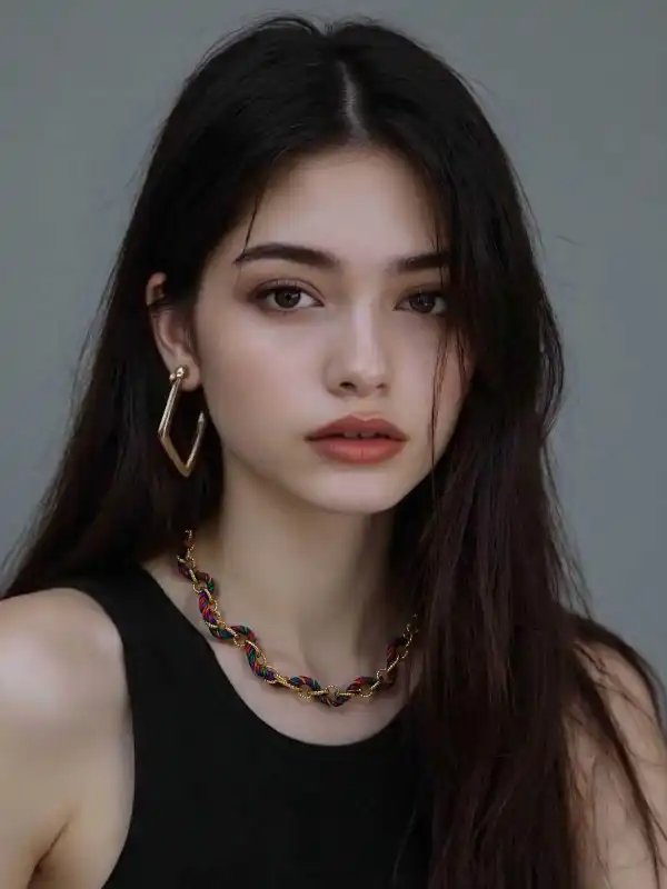 COLLIER EN ACIER INOXYDABLE AVEC MAILLONS TORSADÉS, ENTRELACÉ DE FILS TRESSÉS MULTICOLORES | Bijoux fantaisie 