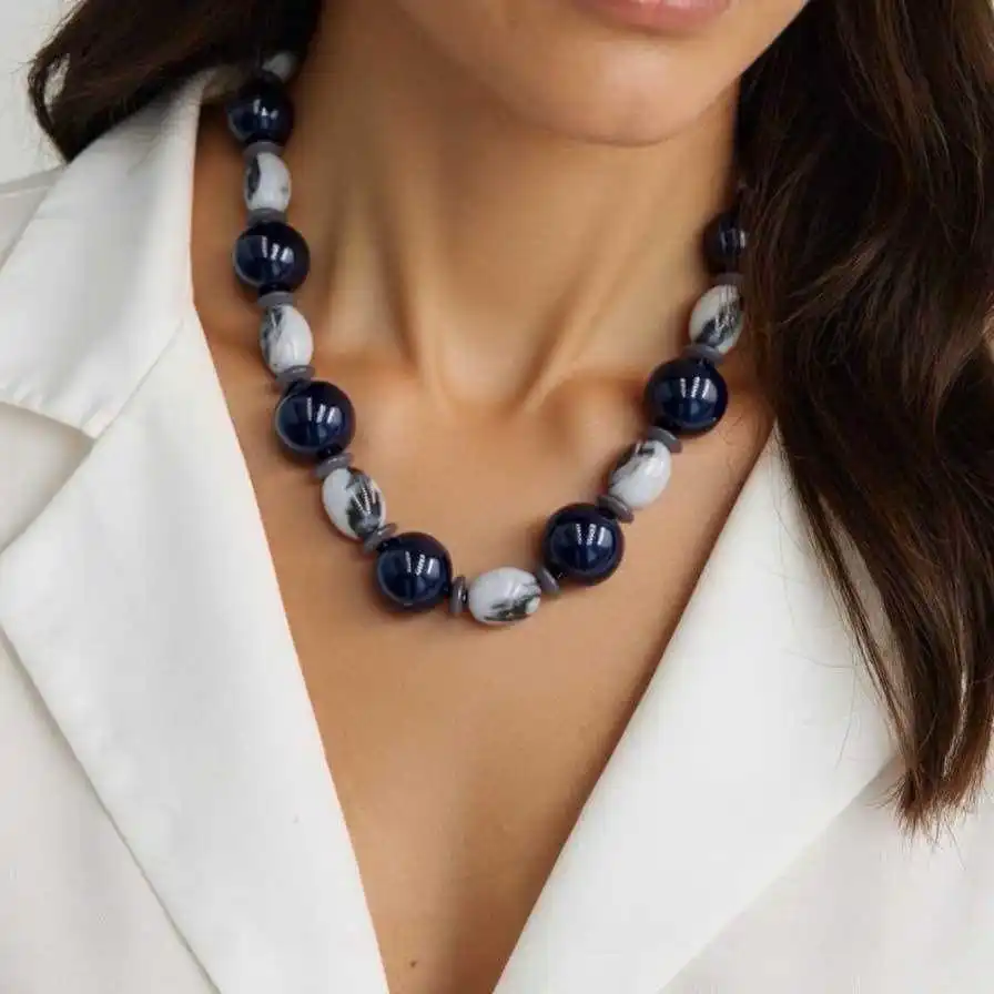 COLLIER EN ACRYLIQUE + ACIER | Bijoux fantaisie 