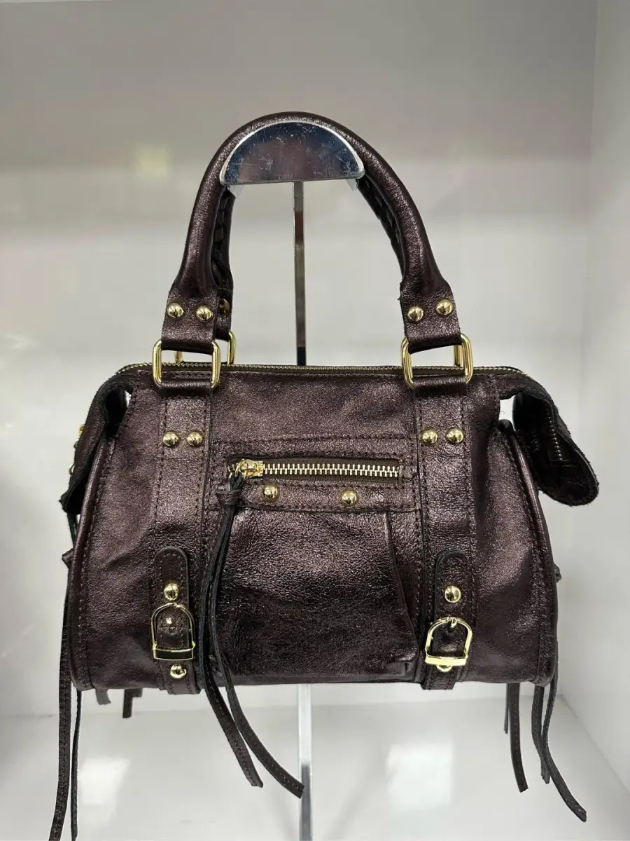 Borsa Giada piccola laminata | Maelle B. Fashionlab 