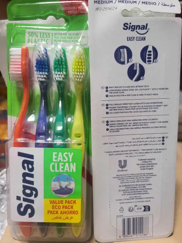 lot de 4 brosses à dents signal médium  | discount-destock 