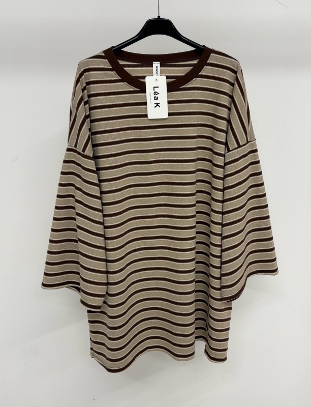 T Shirt Rayé En Coton Tricote | Aaba