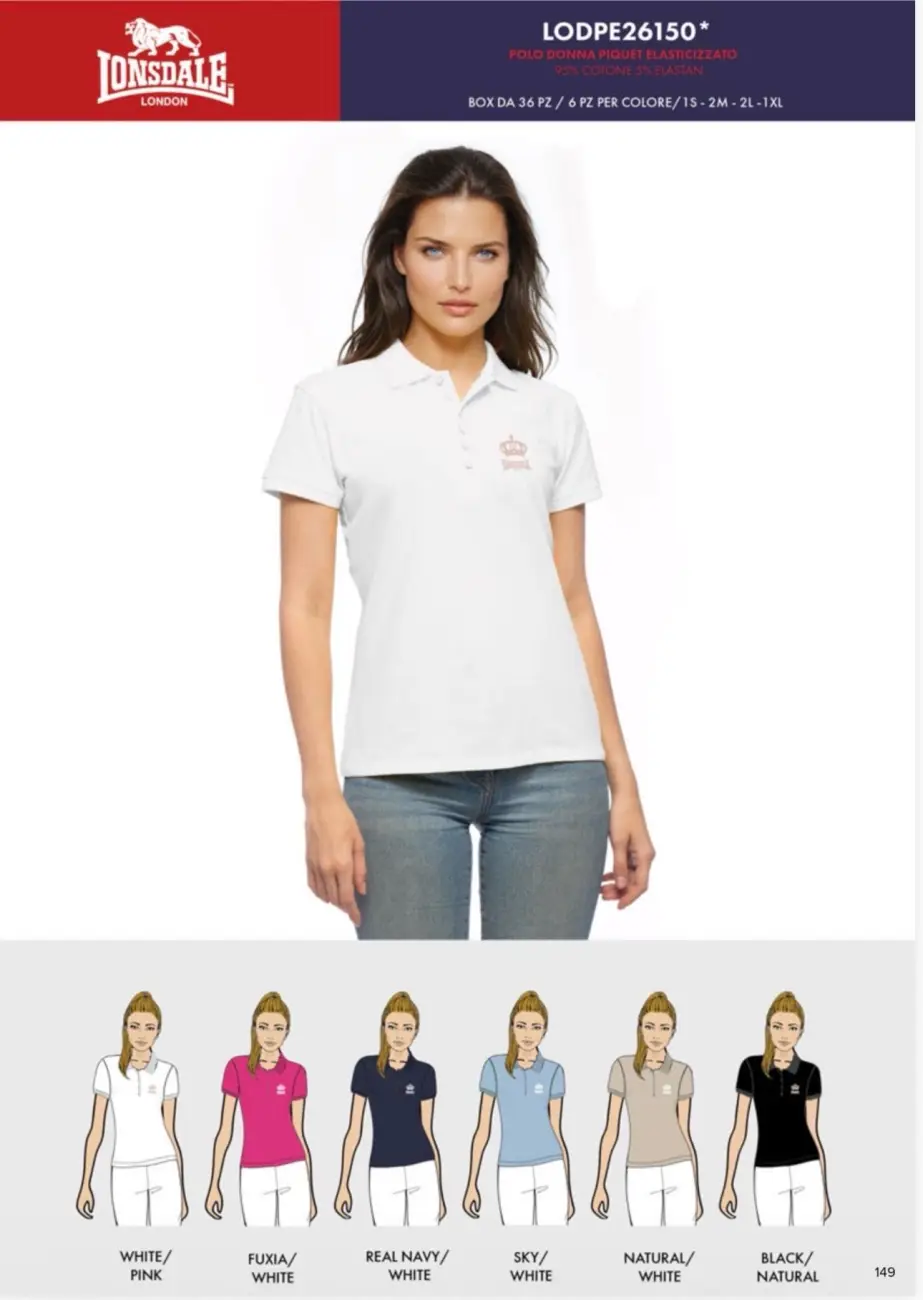 Polo donna piquet elasticizzato Lonsdale  | ALBUM TEXTILE