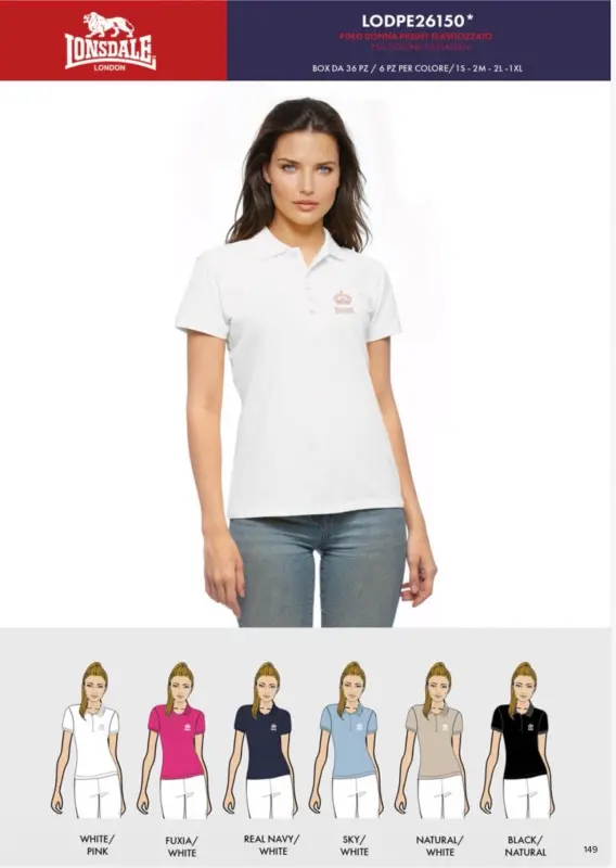 Polo donna piquet elasticizzato Lonsdale  | ALBUM TEXTILE