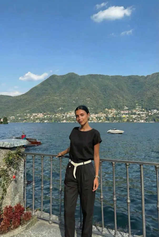 Pantalon Avec Ceinture  coton | Vintage Mode