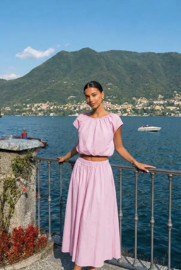 Jupe Avec Poche En Popeline Porté Avec Le Haut15146 Vendu Séparément | Vintage Mode