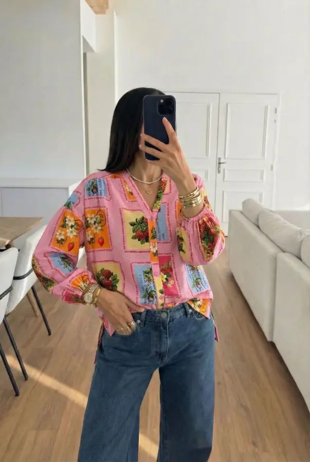 Chemise en viscose | Vintage Mode